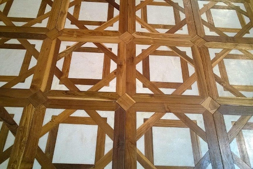 Artepronta s.a.s. pavimento in teak antico e marmo 50x50x2 - 1