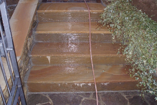 Scala (pedata e alzata)in pakistana-indiana color giallo-marrone con effetto bagnato